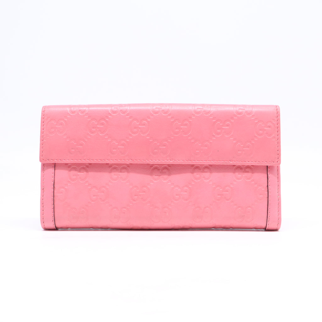 Gucci Guccissima Leather Script Logo Continental Wallet W21077