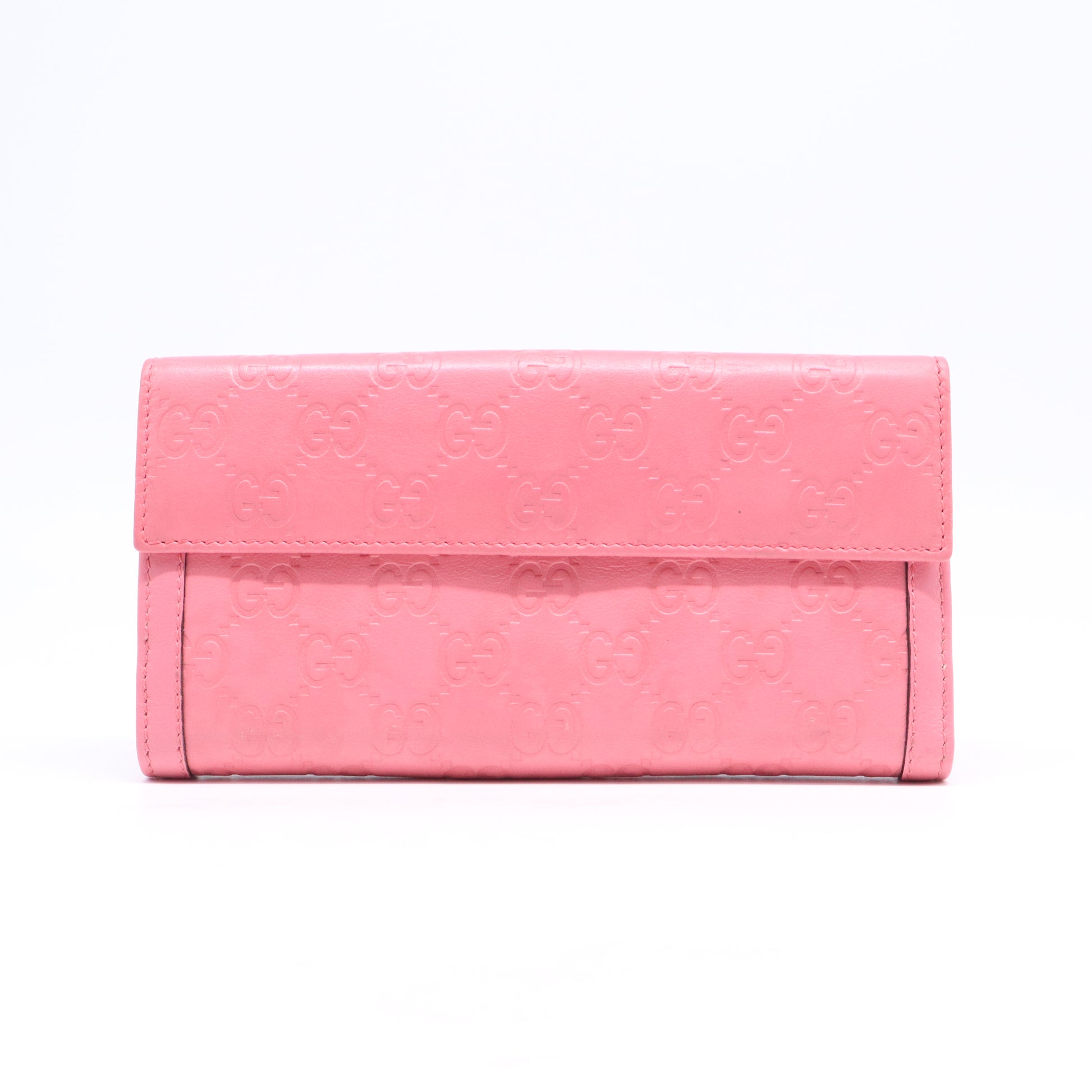 Gucci Guccissima Leather Script Logo Continental Wallet W21077