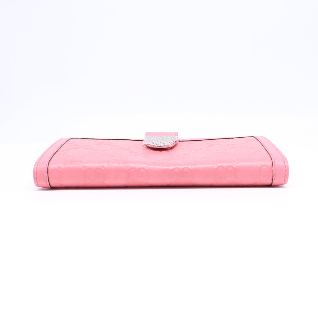 Gucci Guccissima Leather Script Logo Continental Wallet W21077