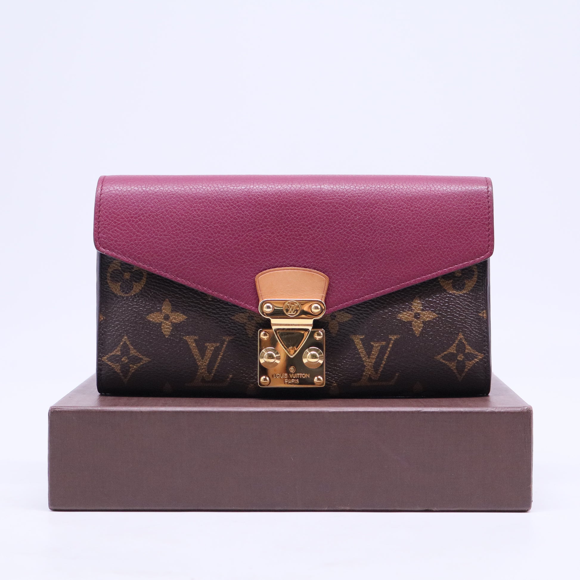 Louis Vuitton Pallas Burgundy Coated Canvas and Leather Wallets