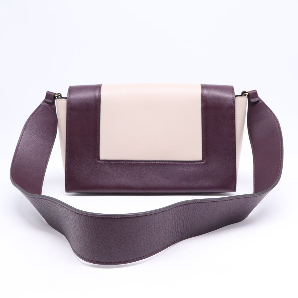 Shiny Smooth Calfskin Medium Frame Shoulder Bag Velvet Desert B21624