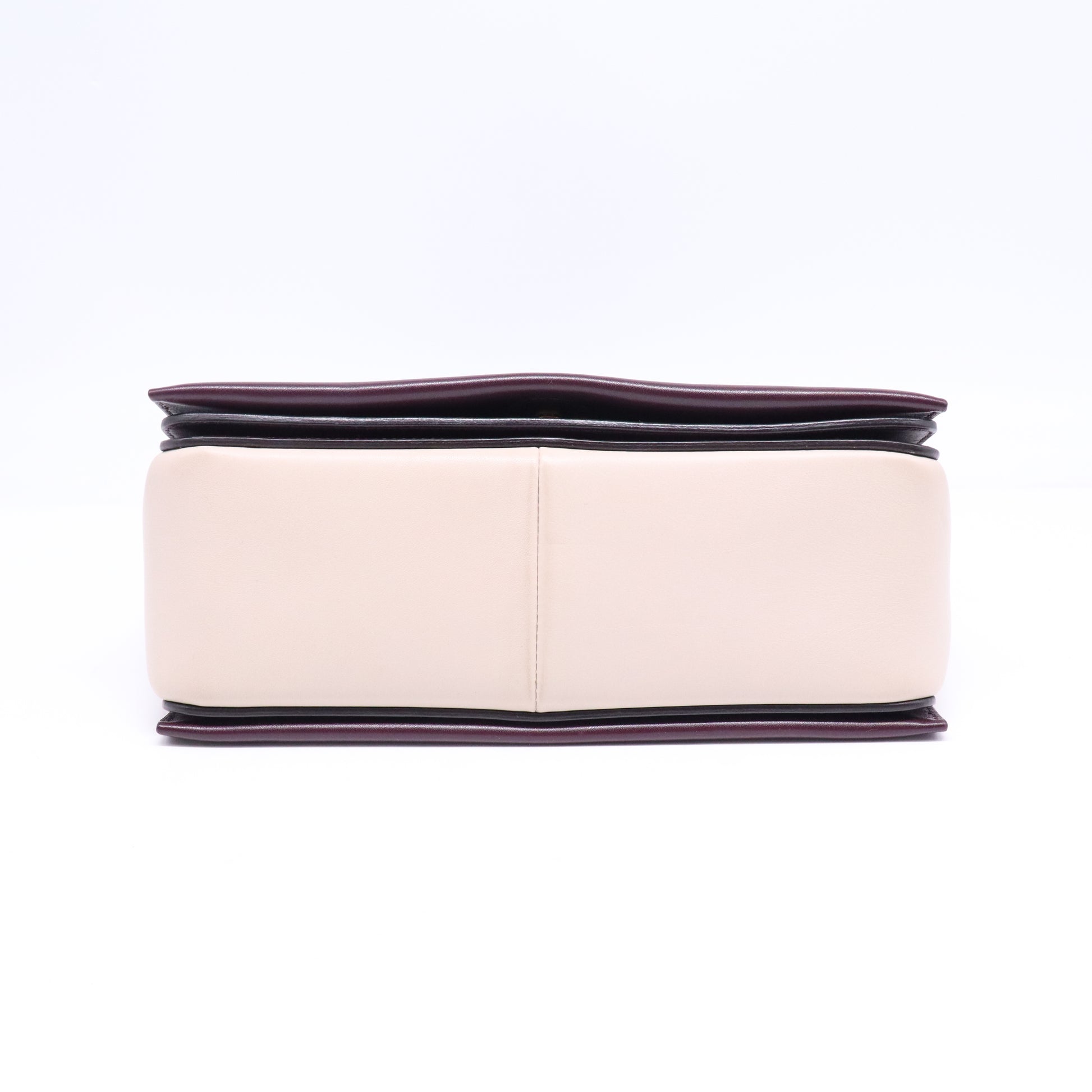Shiny Smooth Calfskin Medium Frame Shoulder Bag Velvet Desert B21624