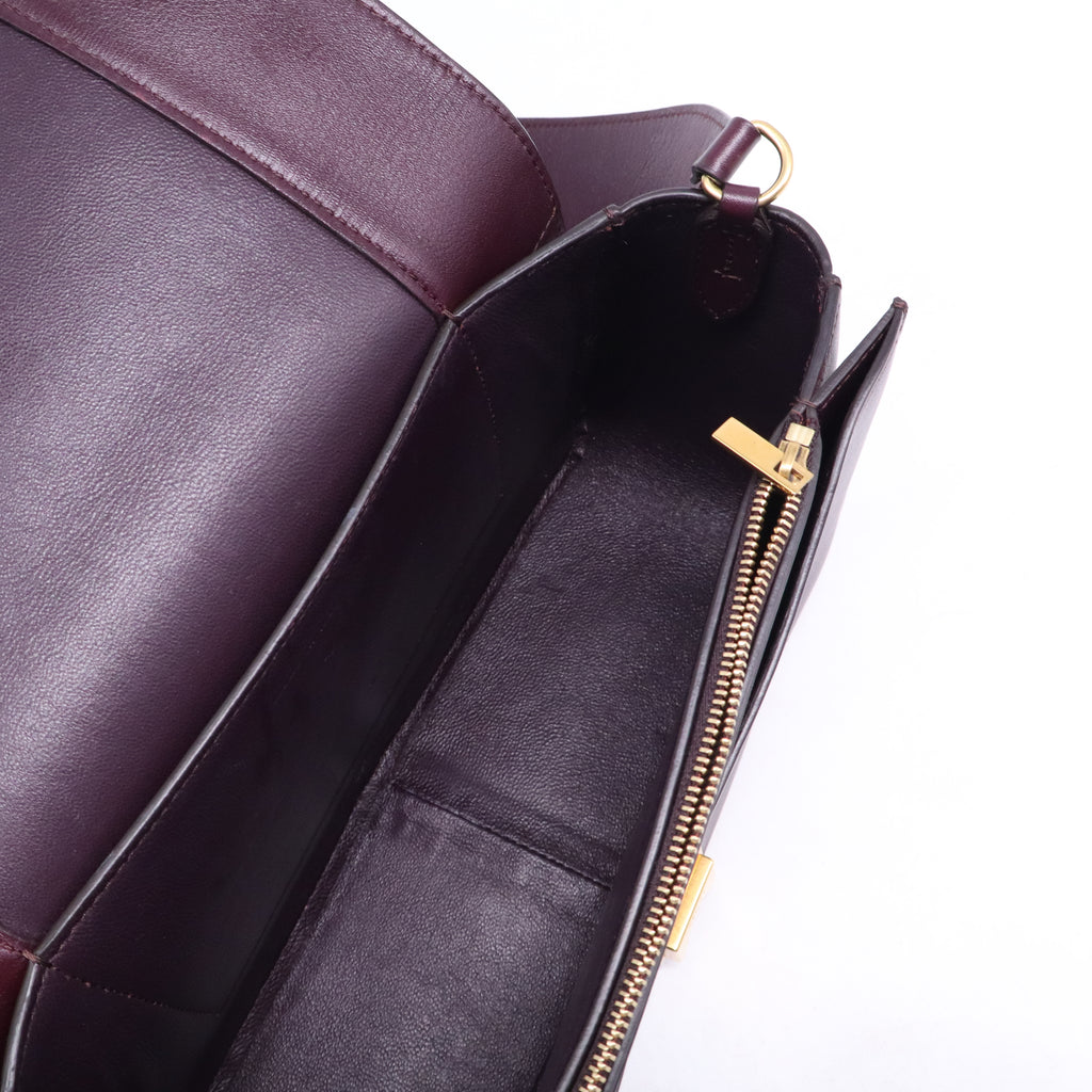Shiny Smooth Calfskin Medium Frame Shoulder Bag Velvet Desert B21624