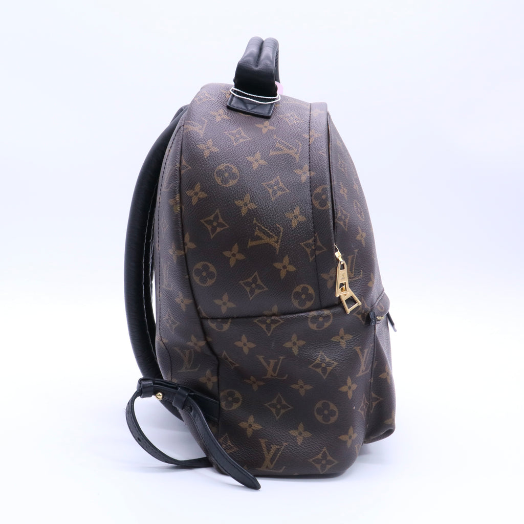 Brown Coated Canvas Monogram Palm Springs Backpack twins