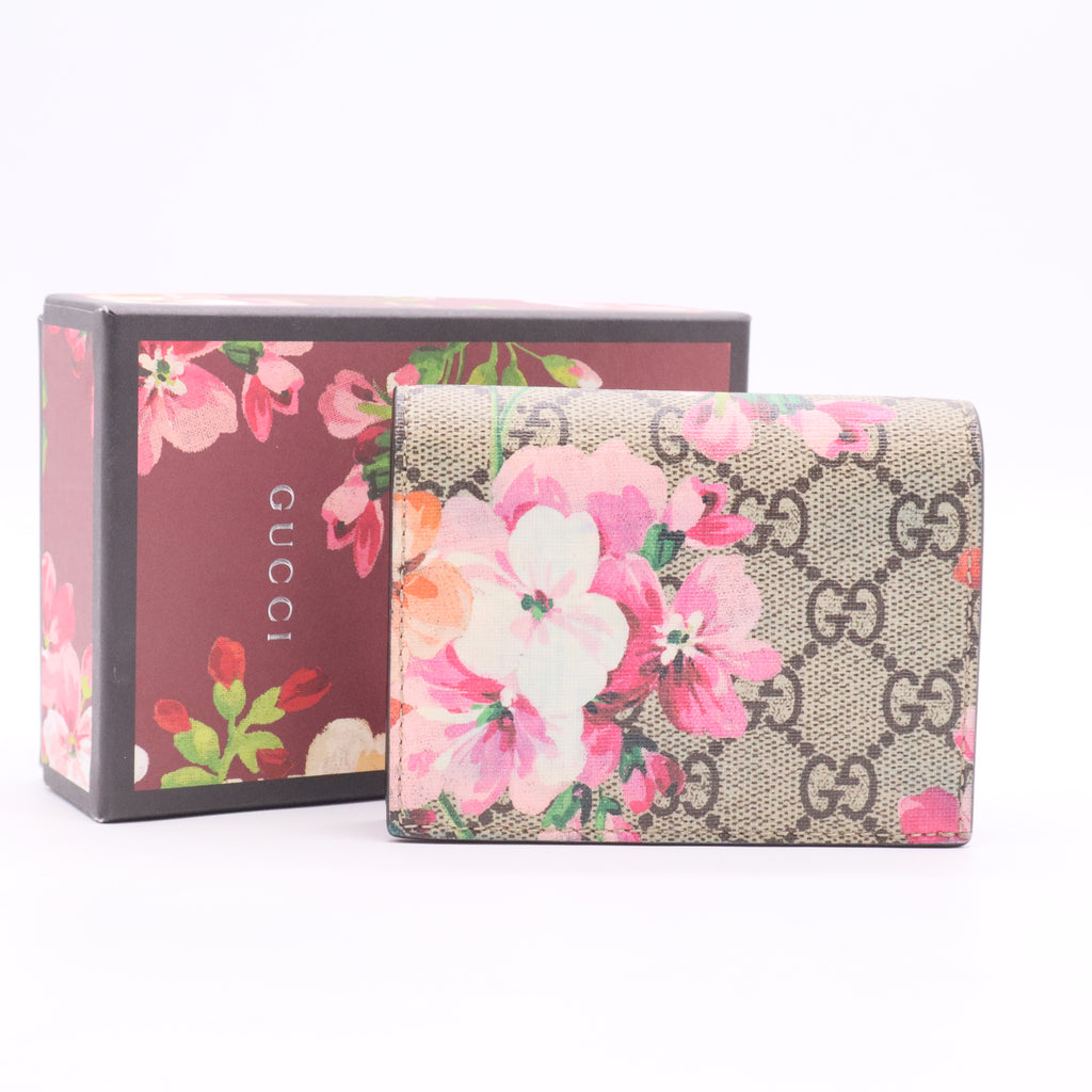 GG Supreme Canvas Blooms Card Case