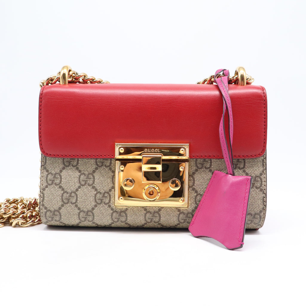 Padlock Shoulder Bag GG Coated Canvas and Leather Small