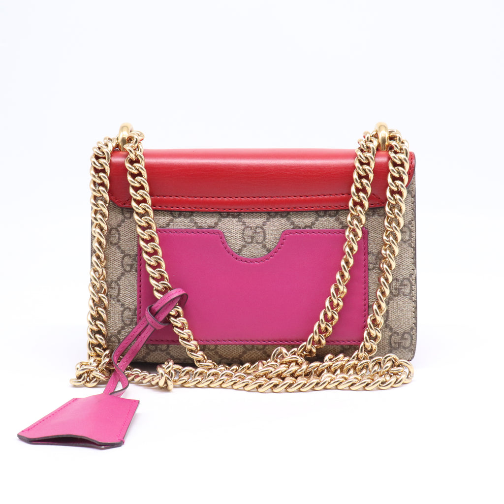 Padlock Shoulder Bag GG Coated Canvas and Leather Small