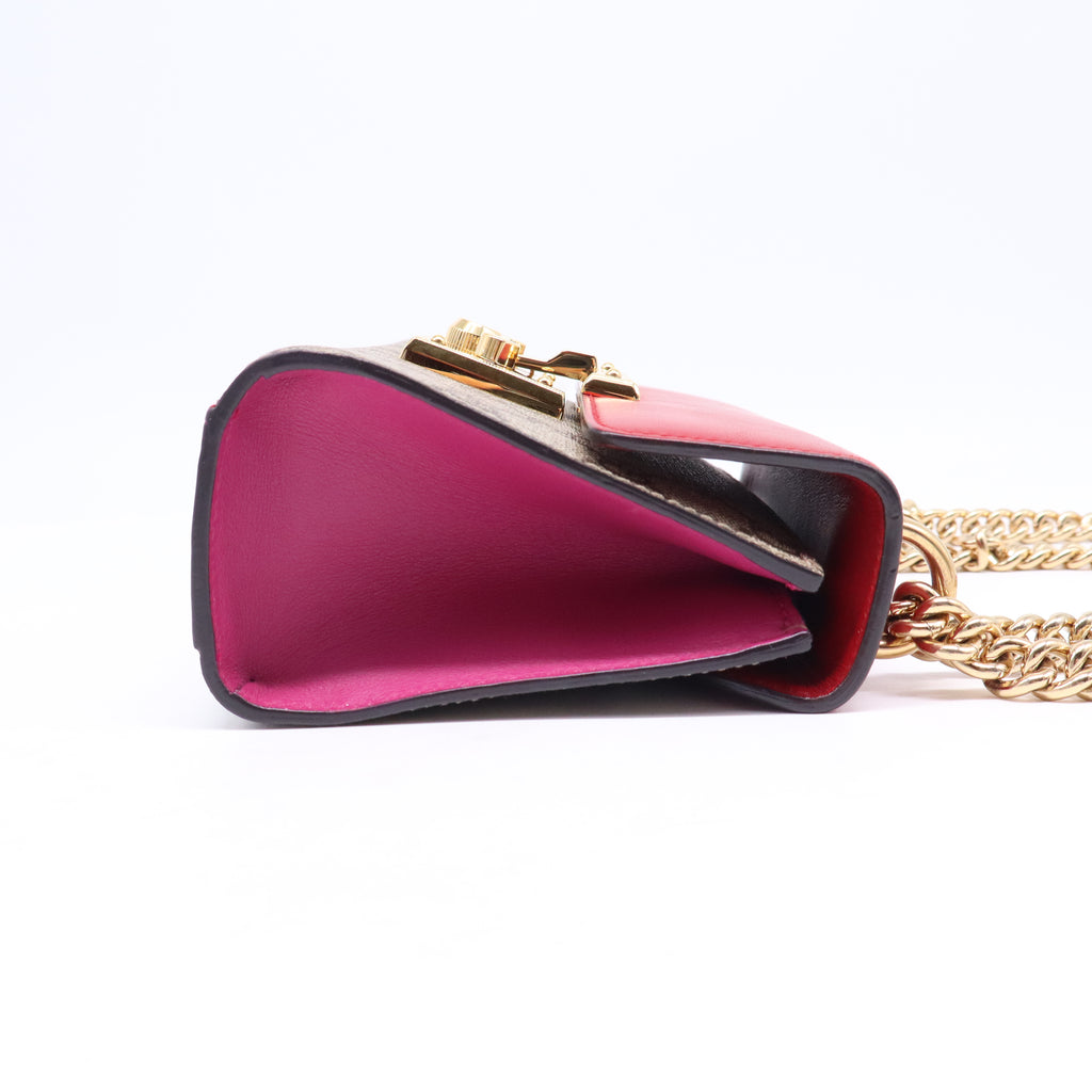 Padlock Shoulder Bag GG Coated Canvas and Leather Small