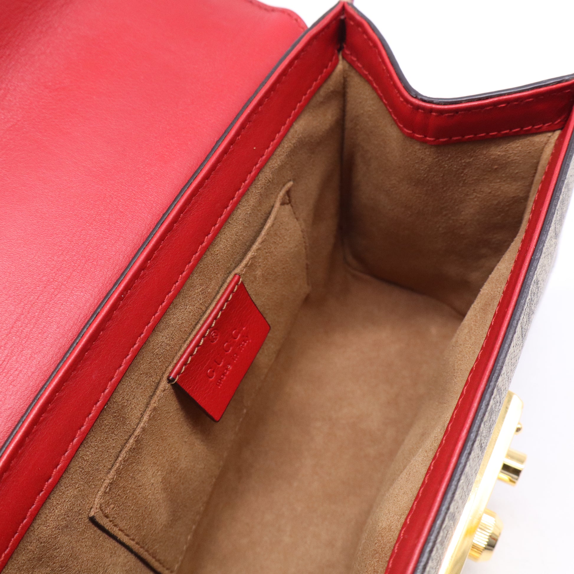 Padlock Shoulder Bag GG Coated Canvas and Leather Small