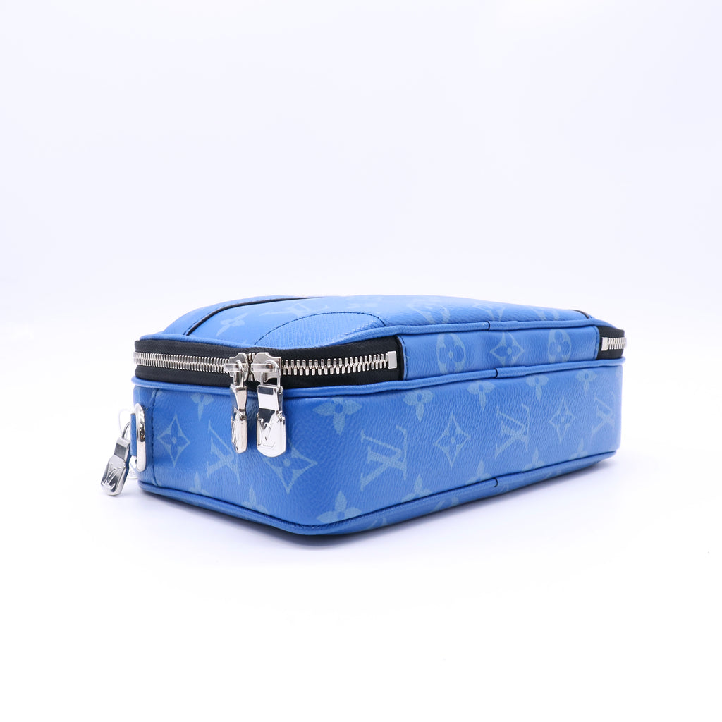 Louis Vuitton Blue Cobalt Monogram Coated Canvas & Taiga Outdoor Messenger Bag LDZ149