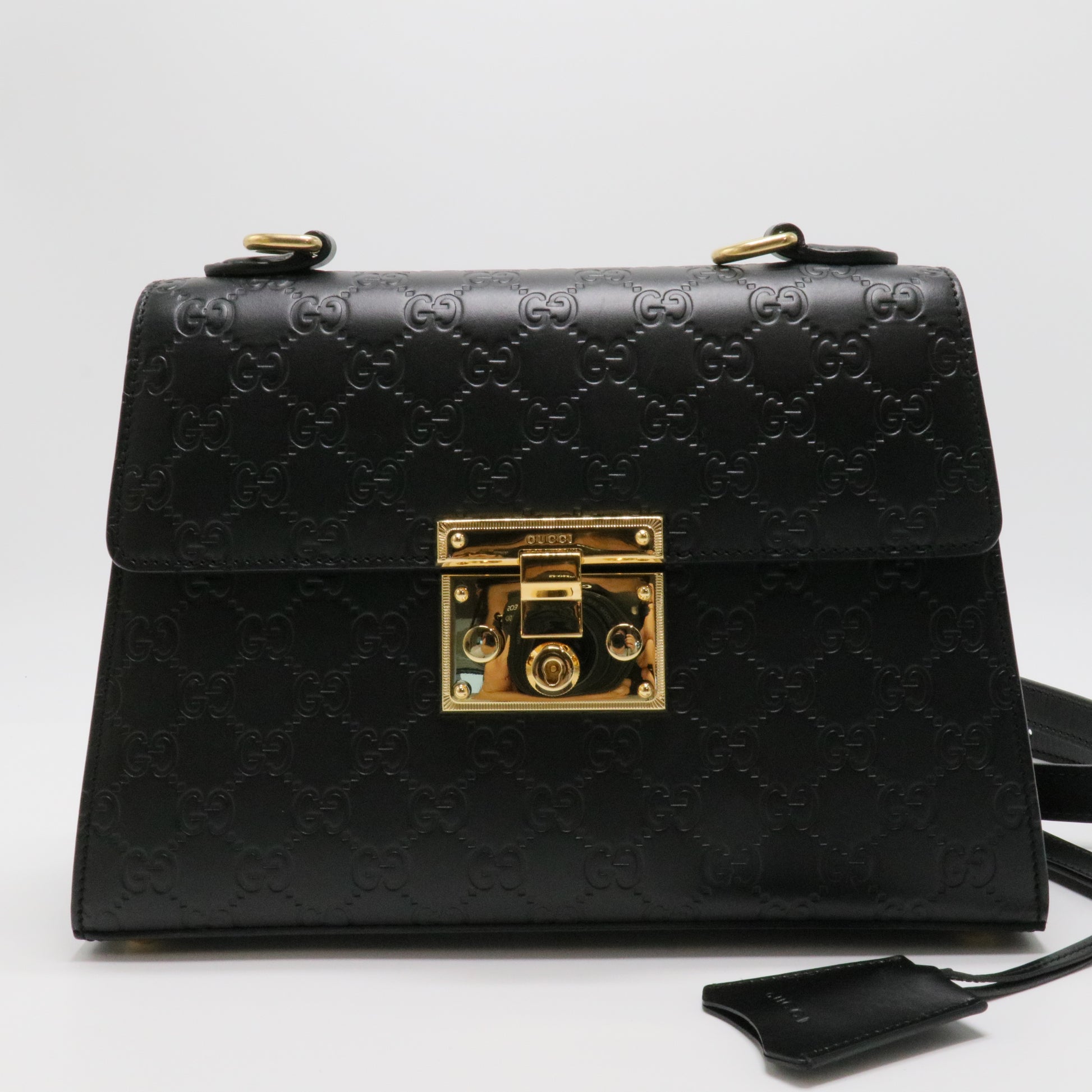 Padlock Top Handle Bag Guccissima Leathe small