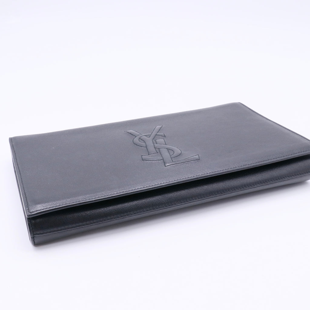 Yves Saint Laurent Black Textured Leather Belle de Jour Clutch Bag LDZ154