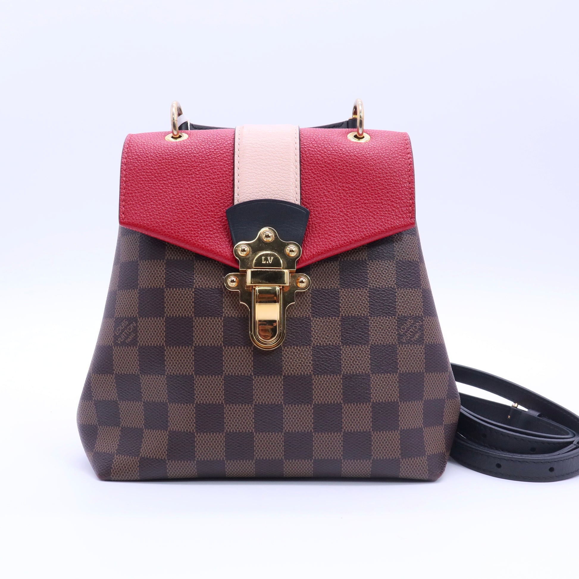 Damier Ebene Clapton Backpack Scarlet twins