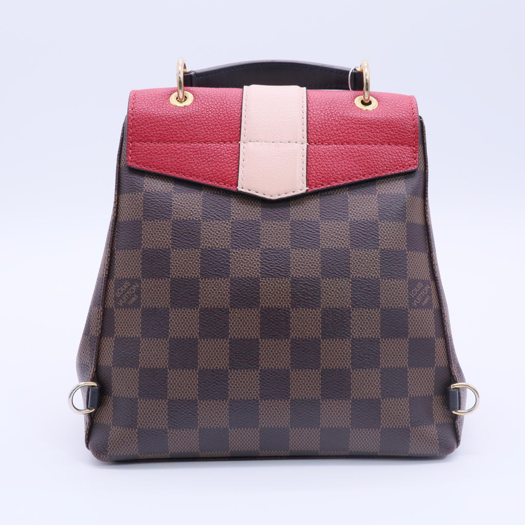 Damier Ebene Clapton Backpack Scarlet twins