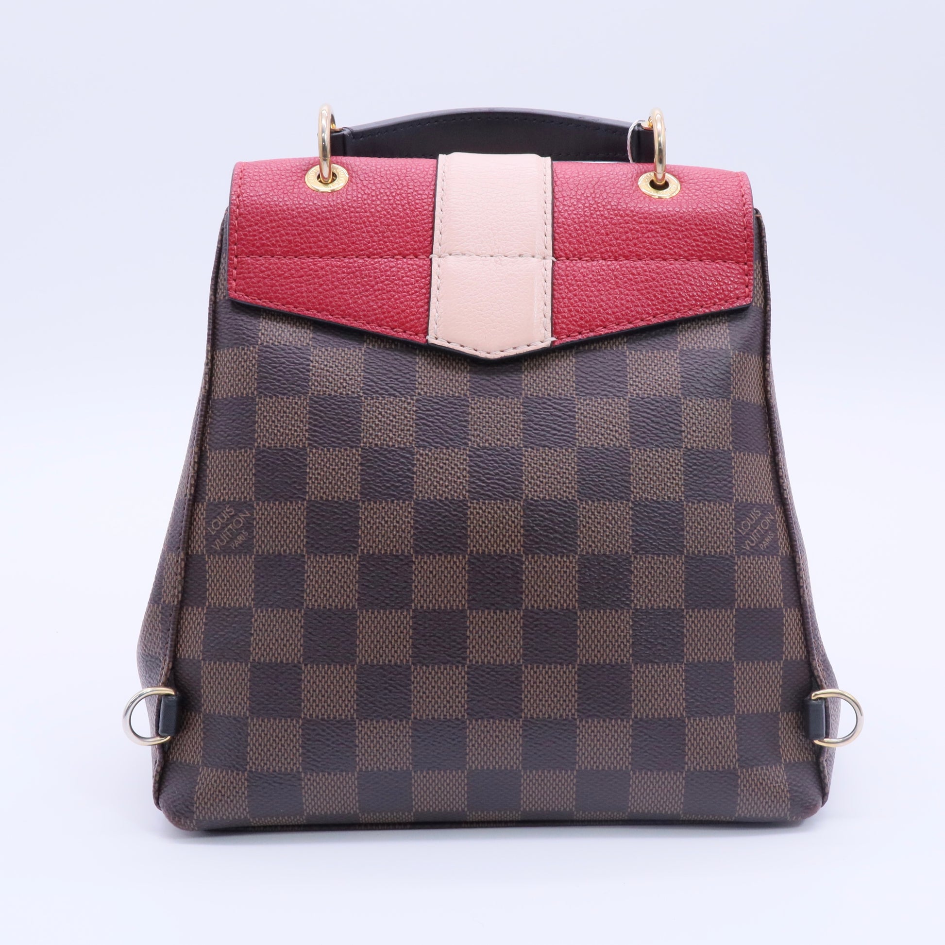 Damier Ebene Clapton Backpack Scarlet twins