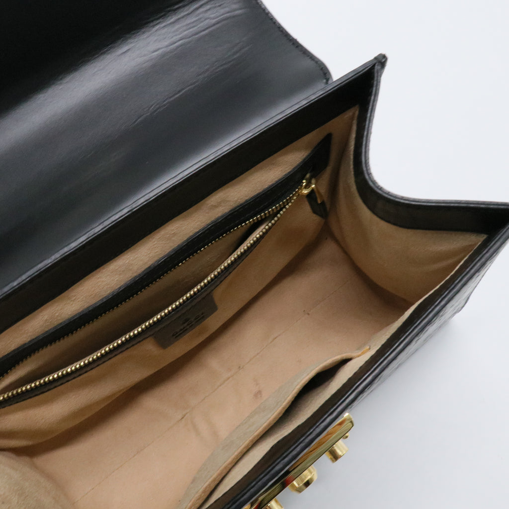 Padlock Top Handle Bag Guccissima Leathe small