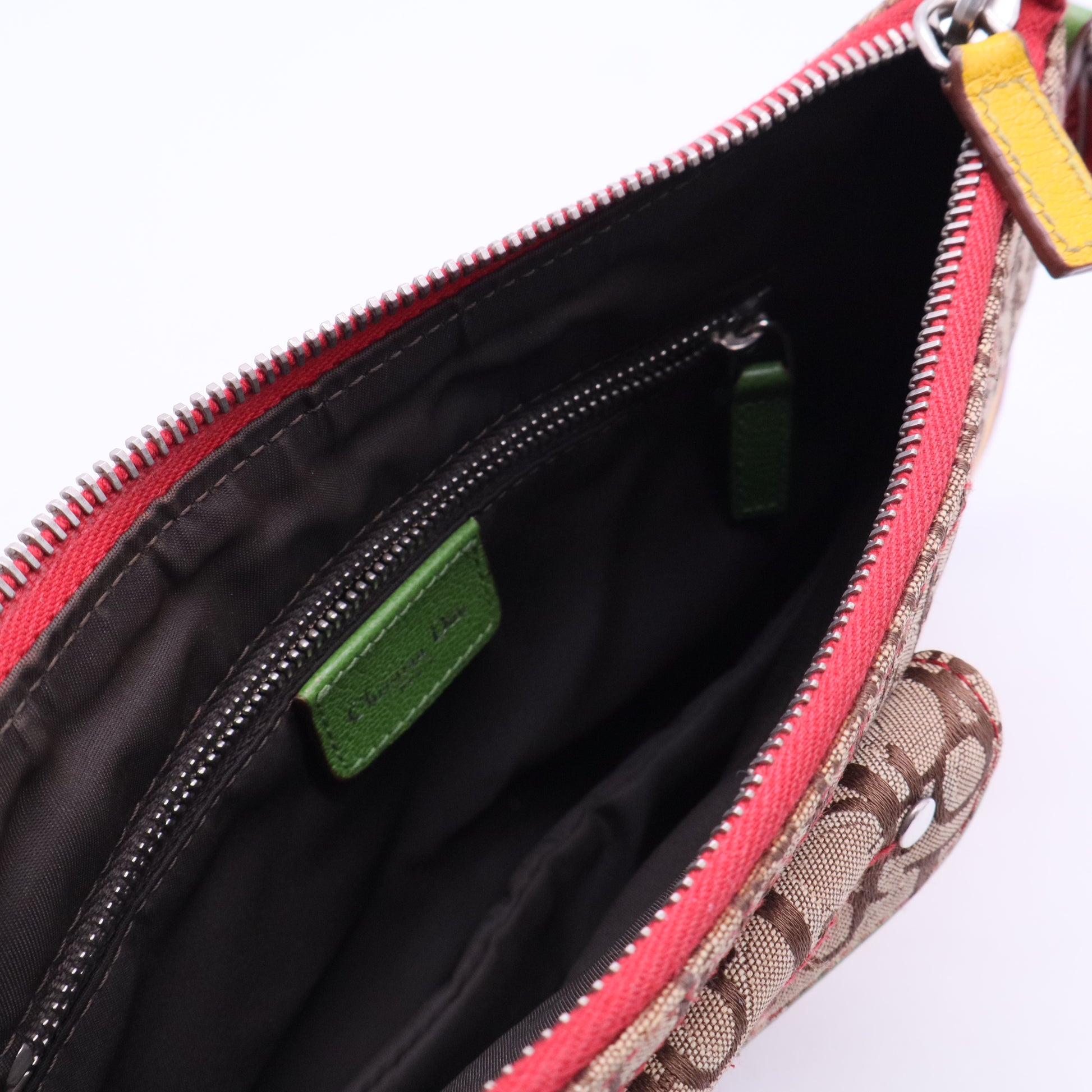 Vintage Rasta Saddle Messenger Bag Diorissimo Canvas Medium B12385