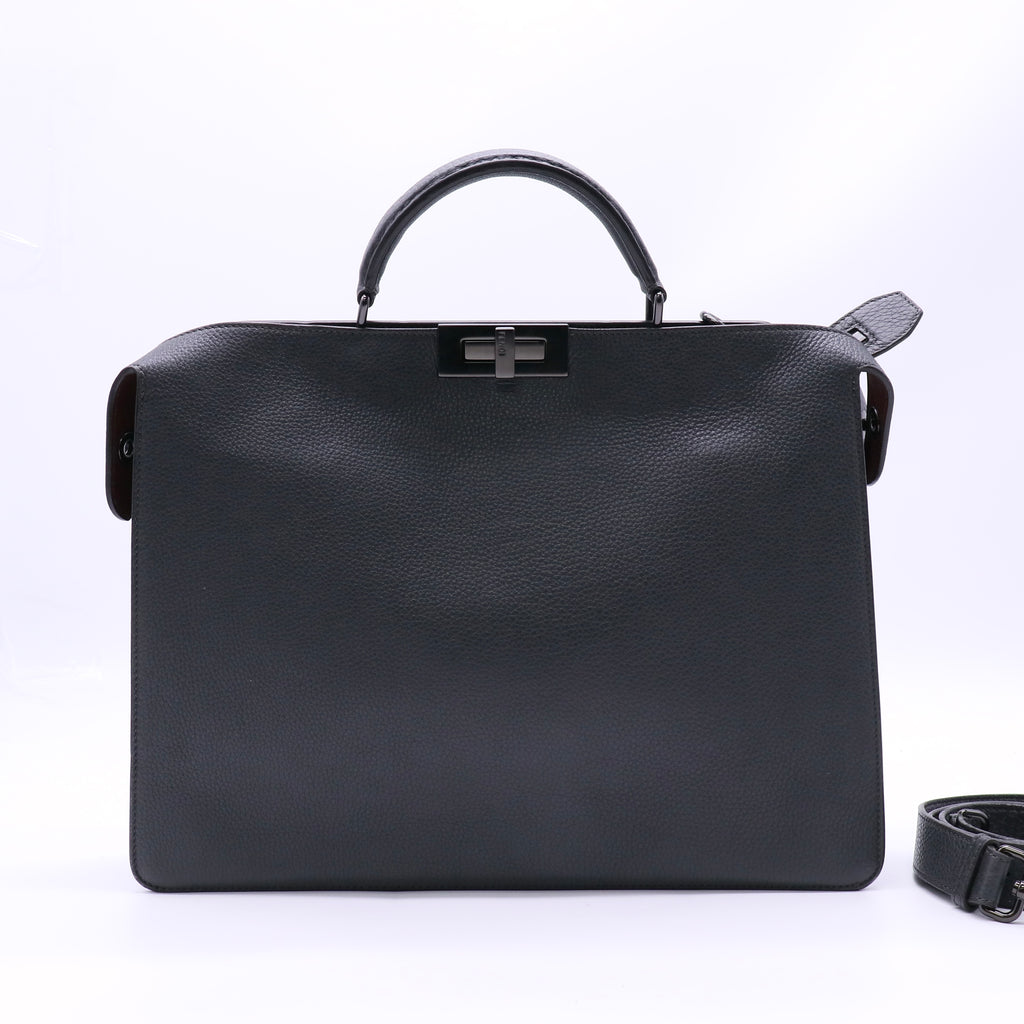 Peekaboo ISeeU Briefcase Bag Leather Large twins Fendi