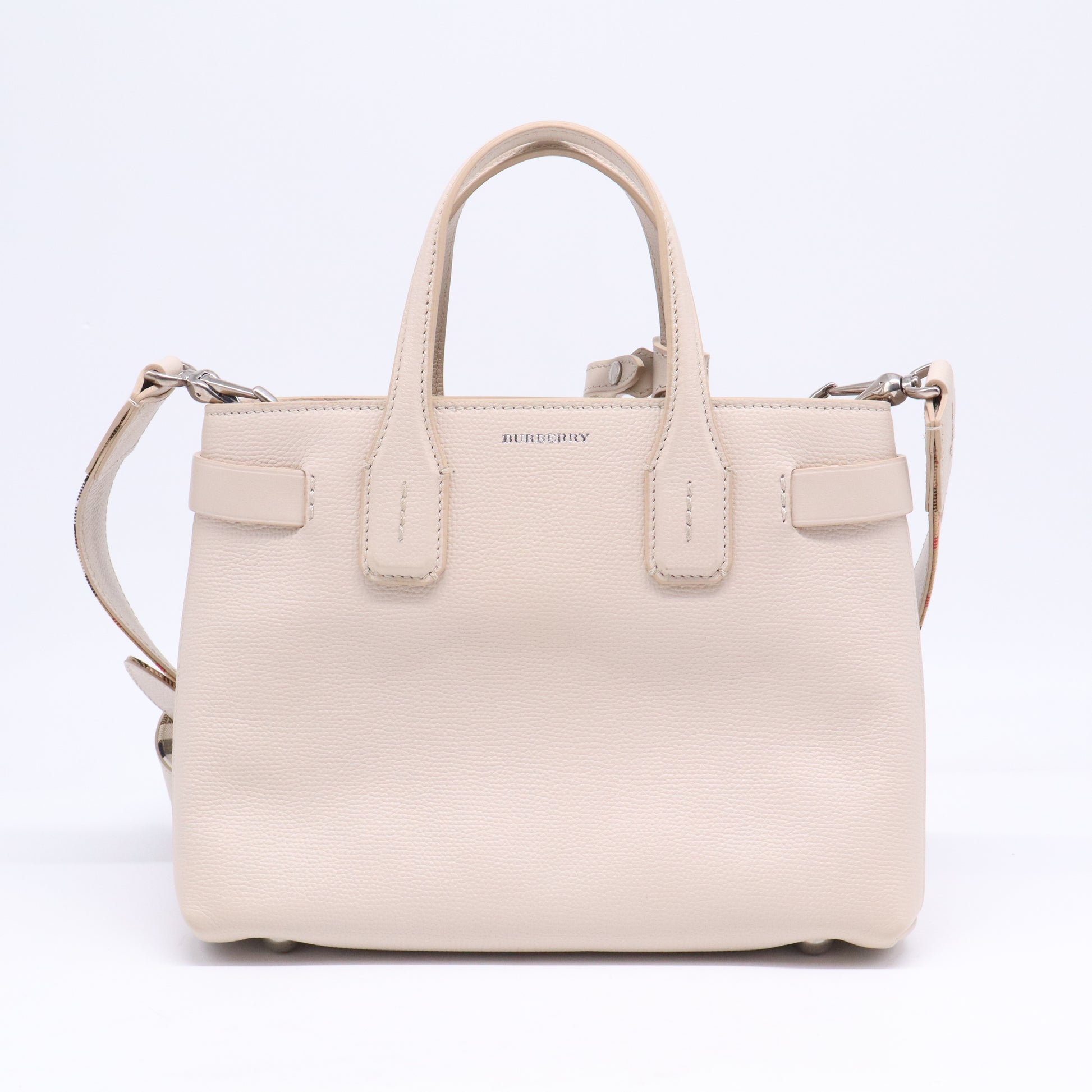 Grainy Calfskin House Check Small Banner Tote B21878