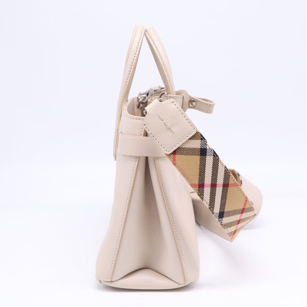 Grainy Calfskin House Check Small Banner Tote B21878