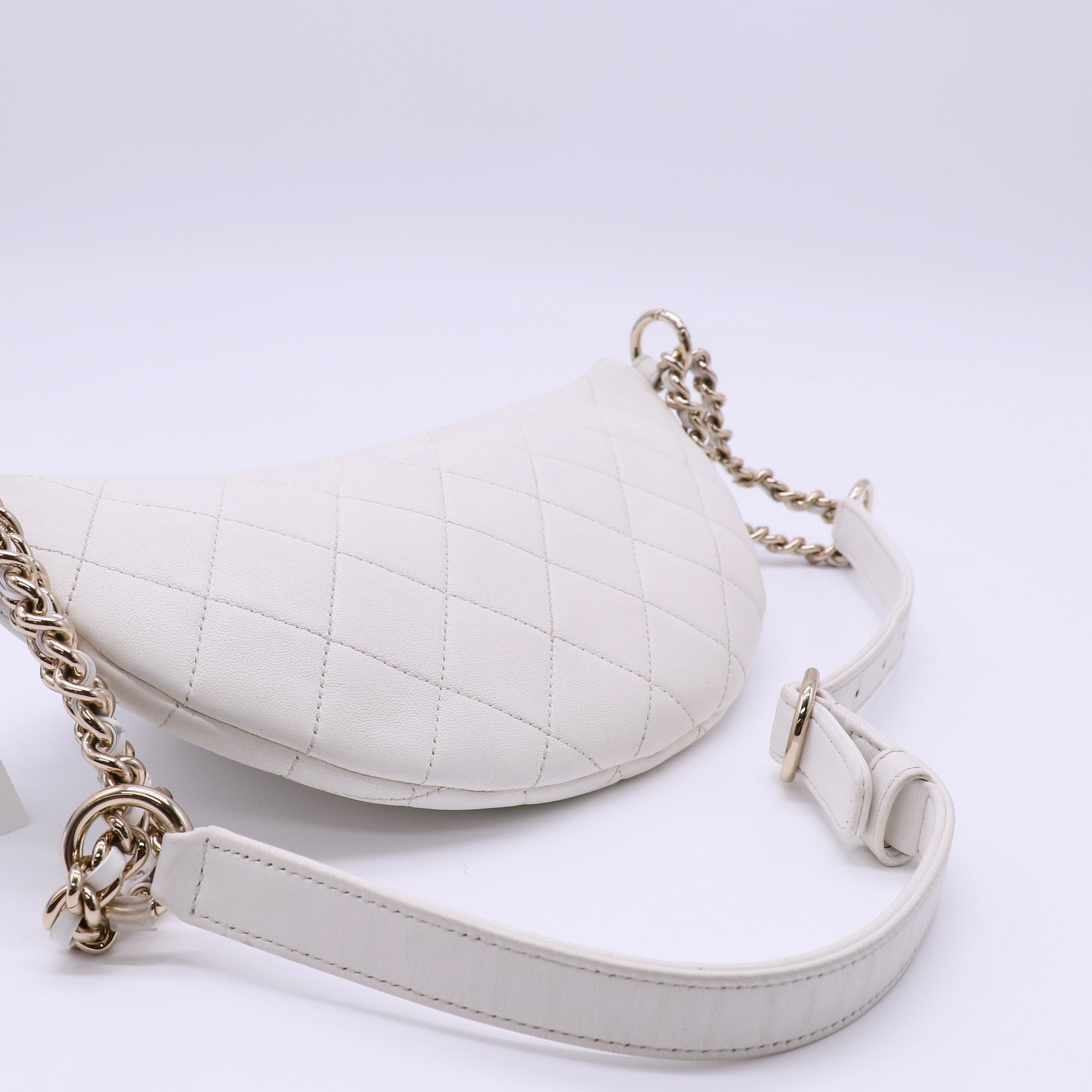 Chanel Lambskin Quilted Studded Waist Bag Fanny Pack LDZ147