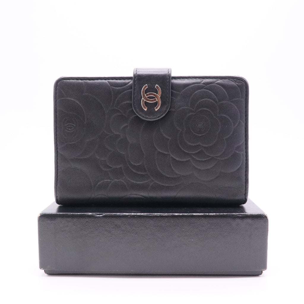 Black CC Camellia Wallet