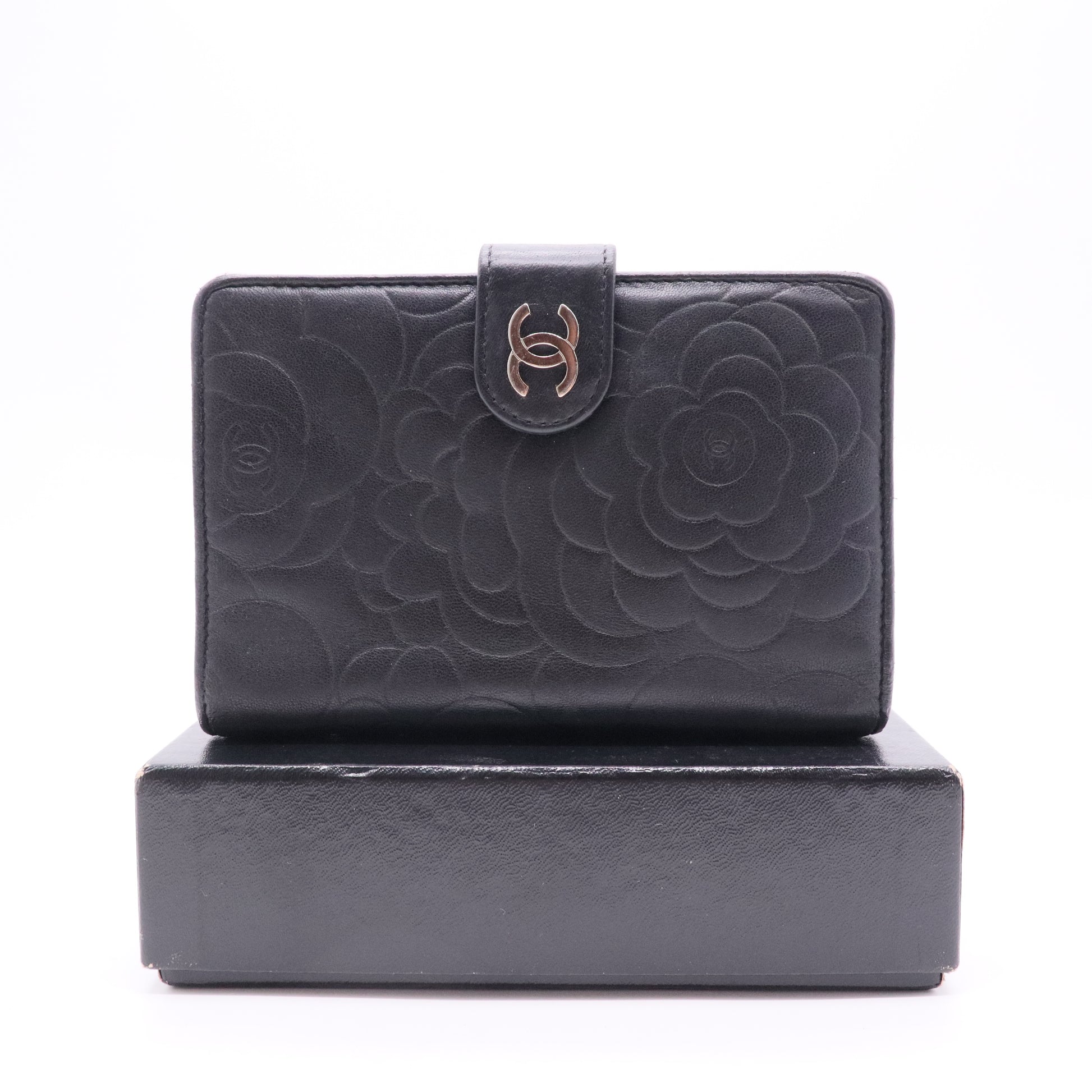 Black CC Camellia Wallet
