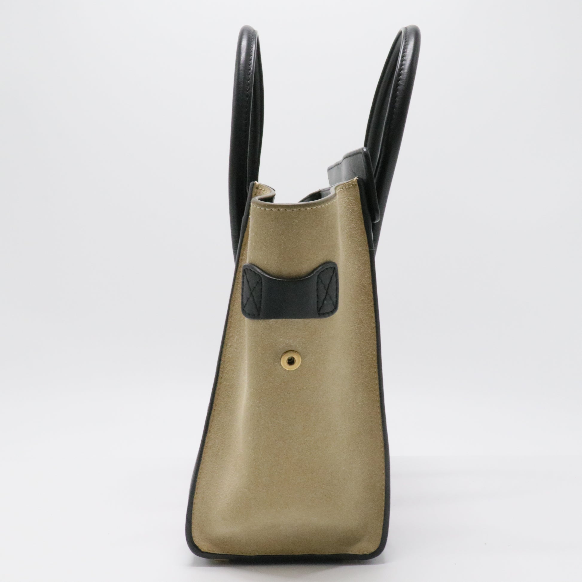 Tricolor Luggage Bag Canvas and Leather Micro