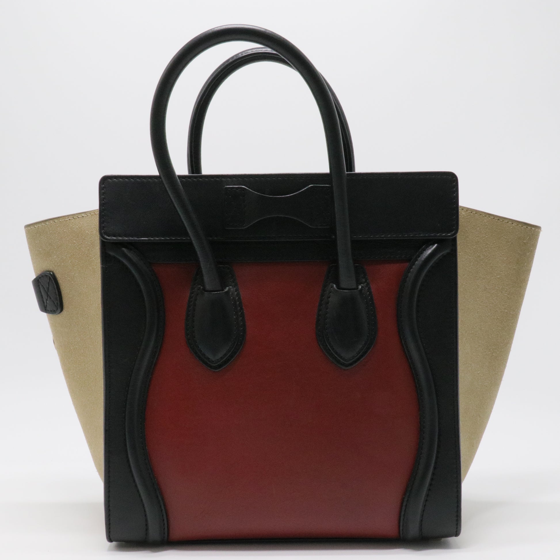 Tricolor Luggage Bag Canvas and Leather Micro