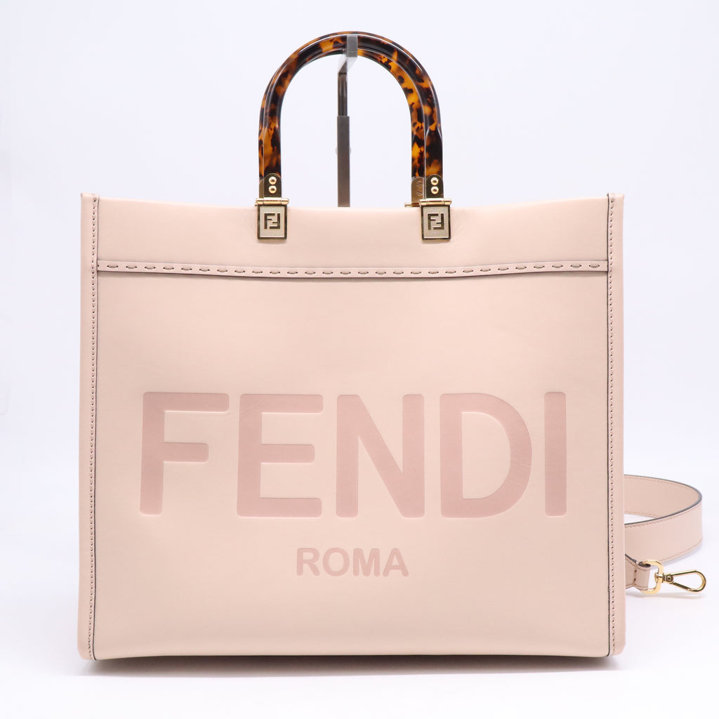 Vitello Cher Logo Debossed Medium Fendi Sunshine Shopper Tote Light Rose B21545