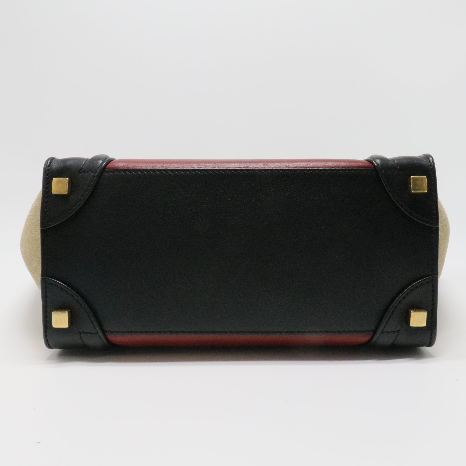 Tricolor Luggage Bag Canvas and Leather Micro