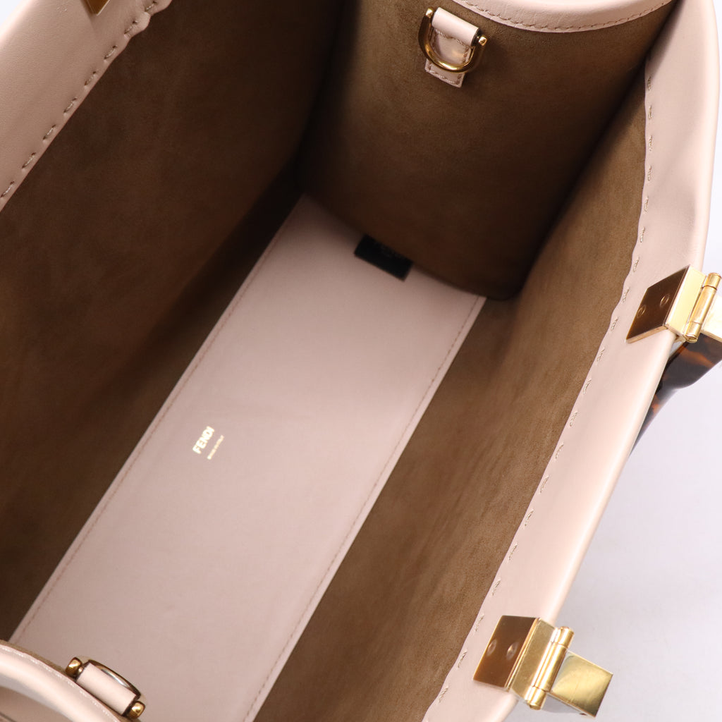 Vitello Cher Logo Debossed Medium Fendi Sunshine Shopper Tote Light Rose B21545