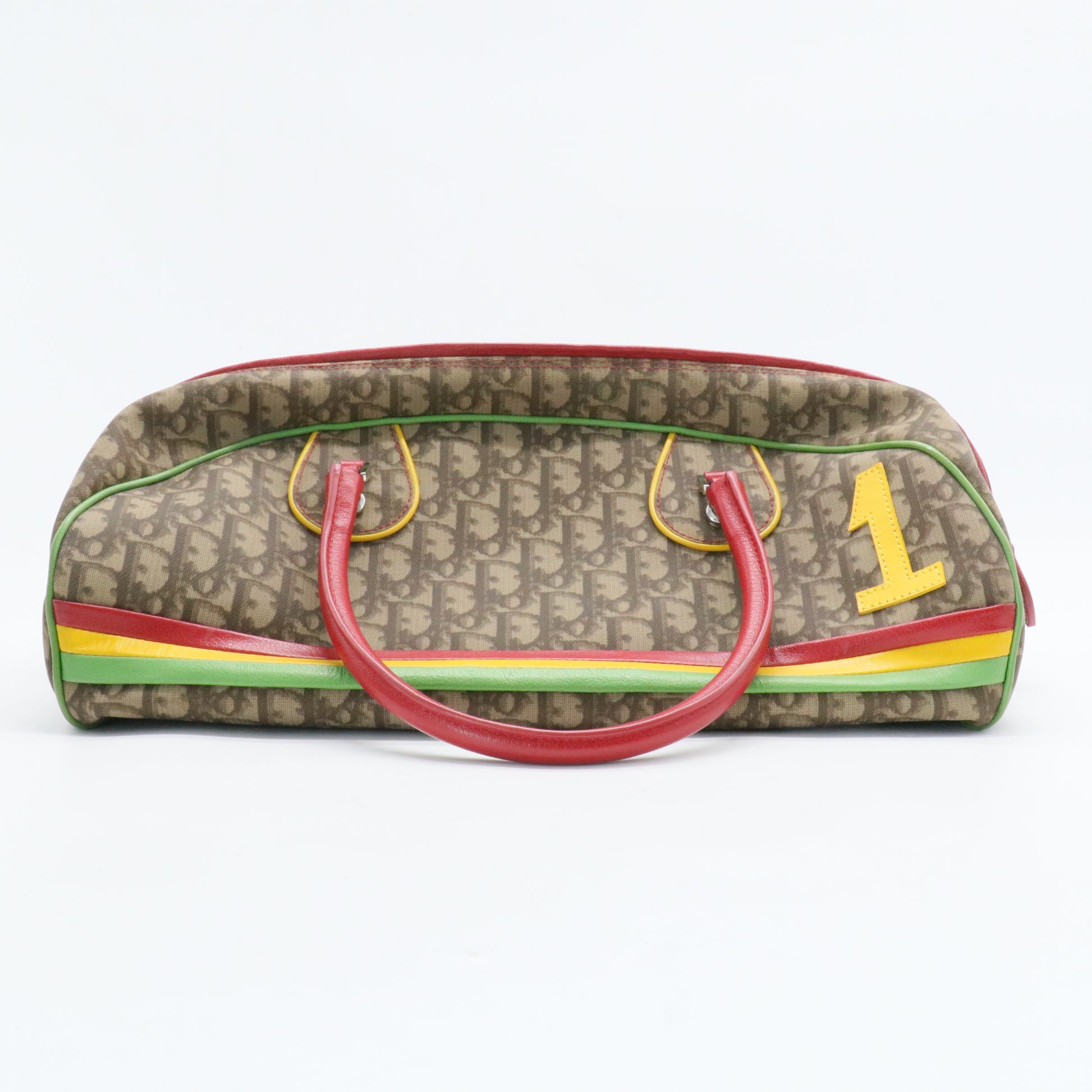Vintage Rasta Baguette Boston Bag Diorissimo Canvas