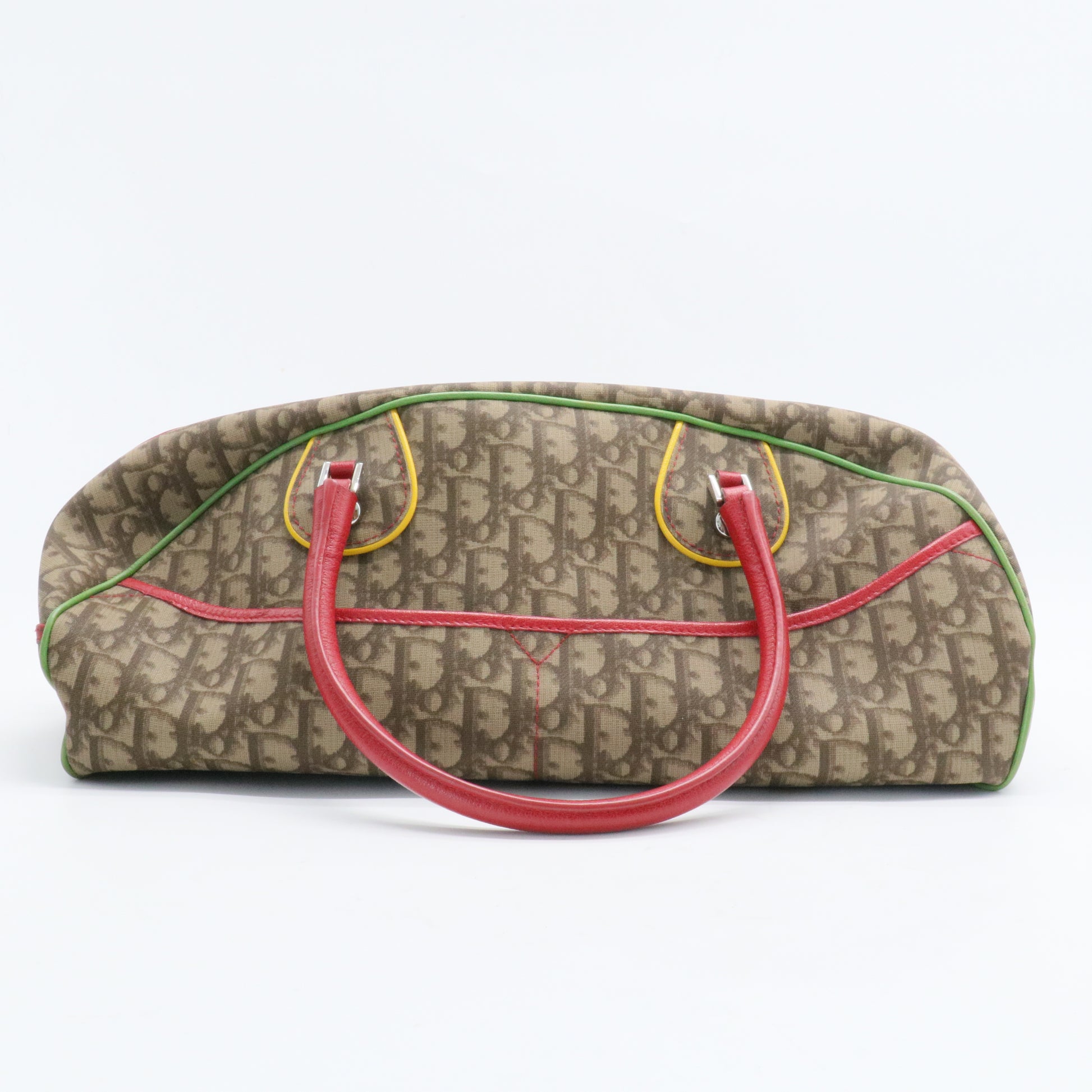 Vintage Rasta Baguette Boston Bag Diorissimo Canvas