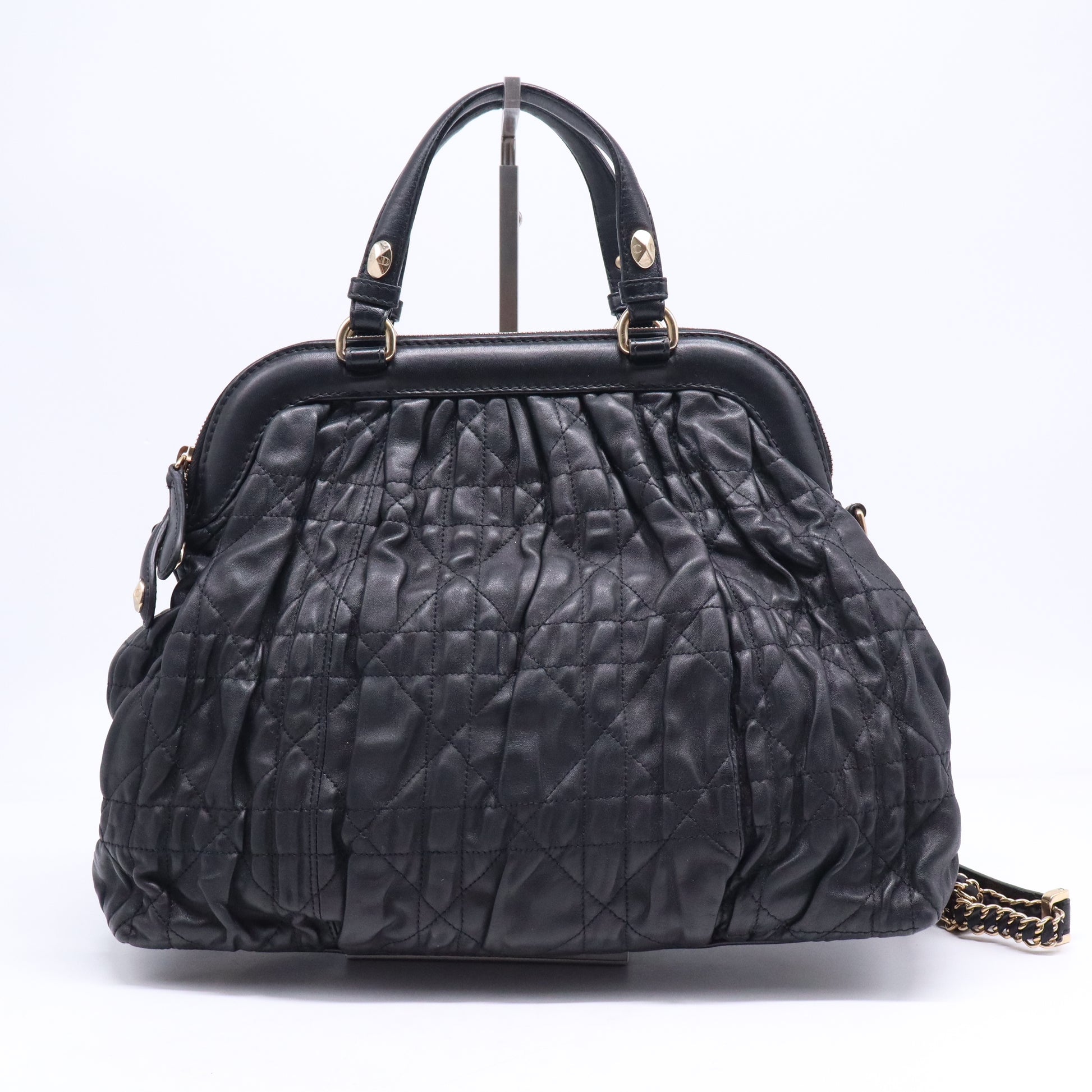 Gaufre Noir Lamb Cannage Delights  Leather Shoulder Bag B20487