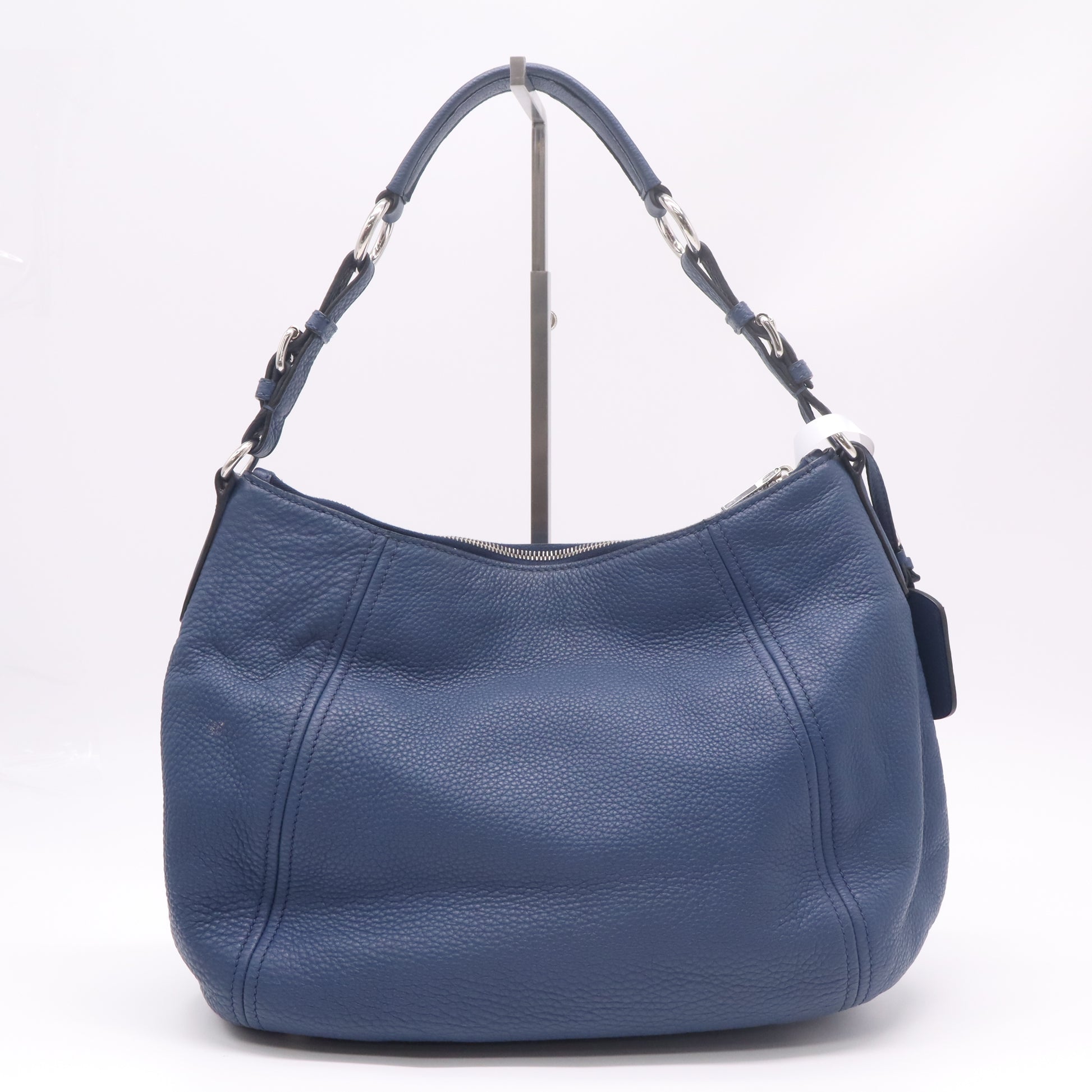 Prada Vitello Phenix Leather Hobo Shoulder Bag Blue (Baltico) B23007