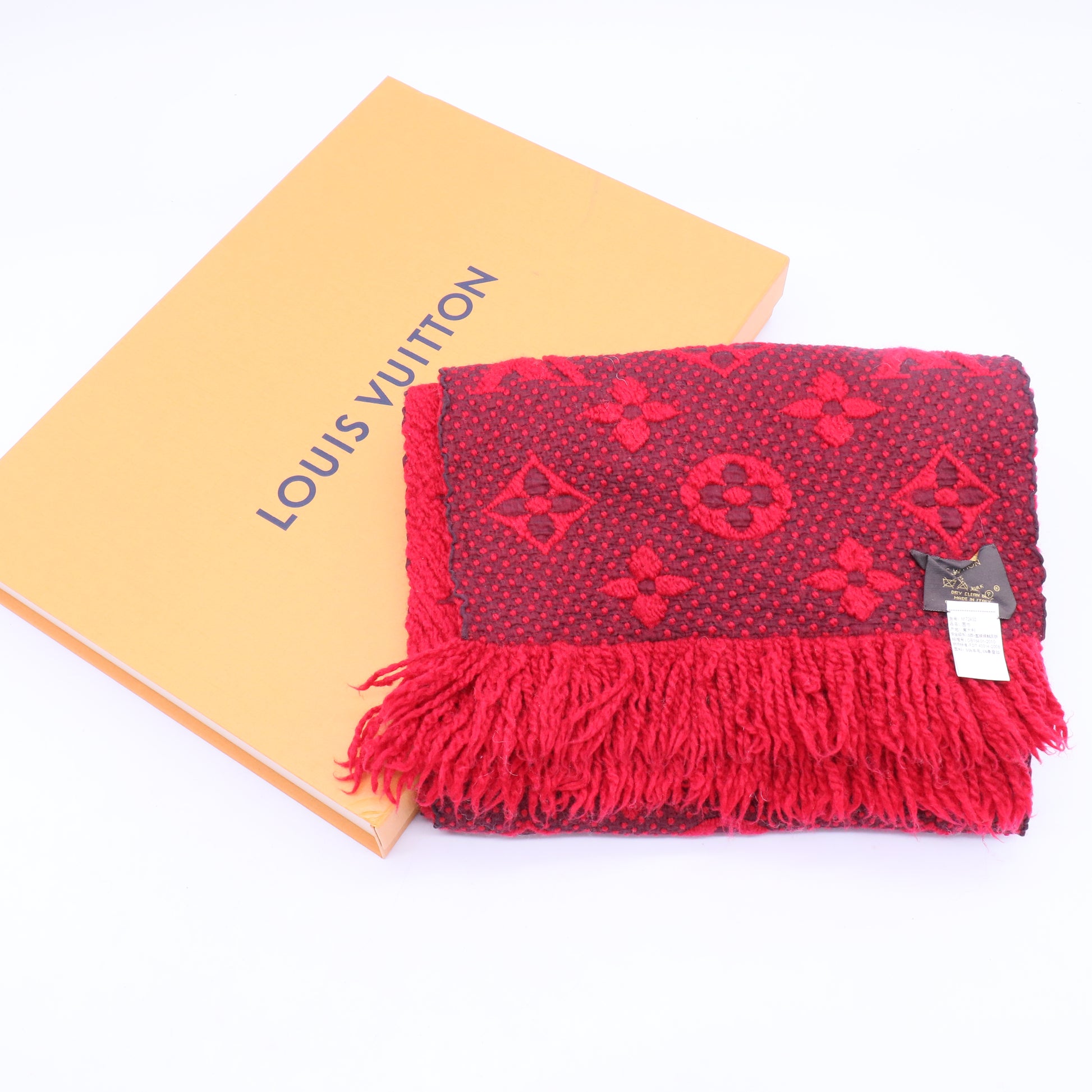 Louis Vuitton Reversible Red Monogram Wool & Silk LDM-1835