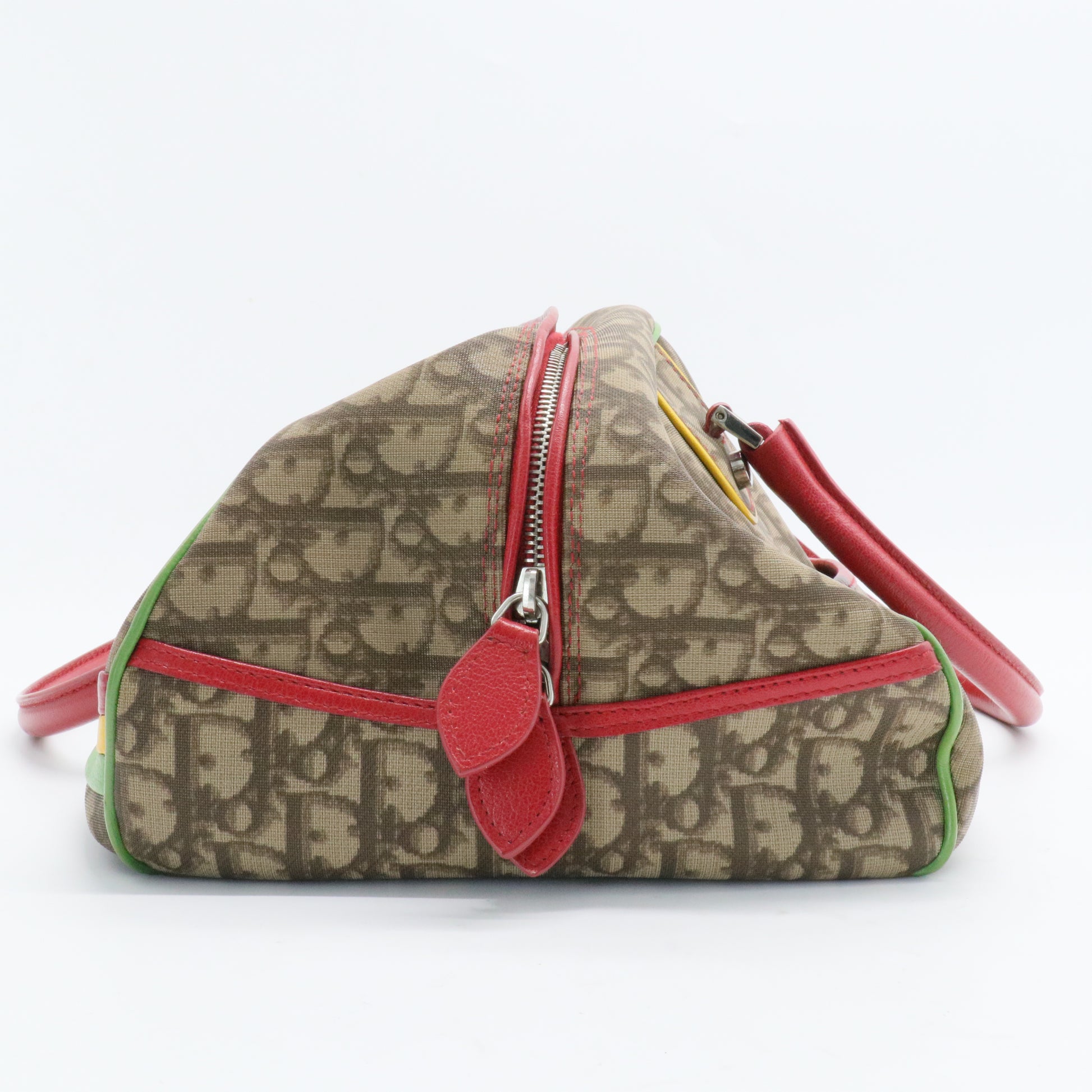 Vintage Rasta Baguette Boston Bag Diorissimo Canvas