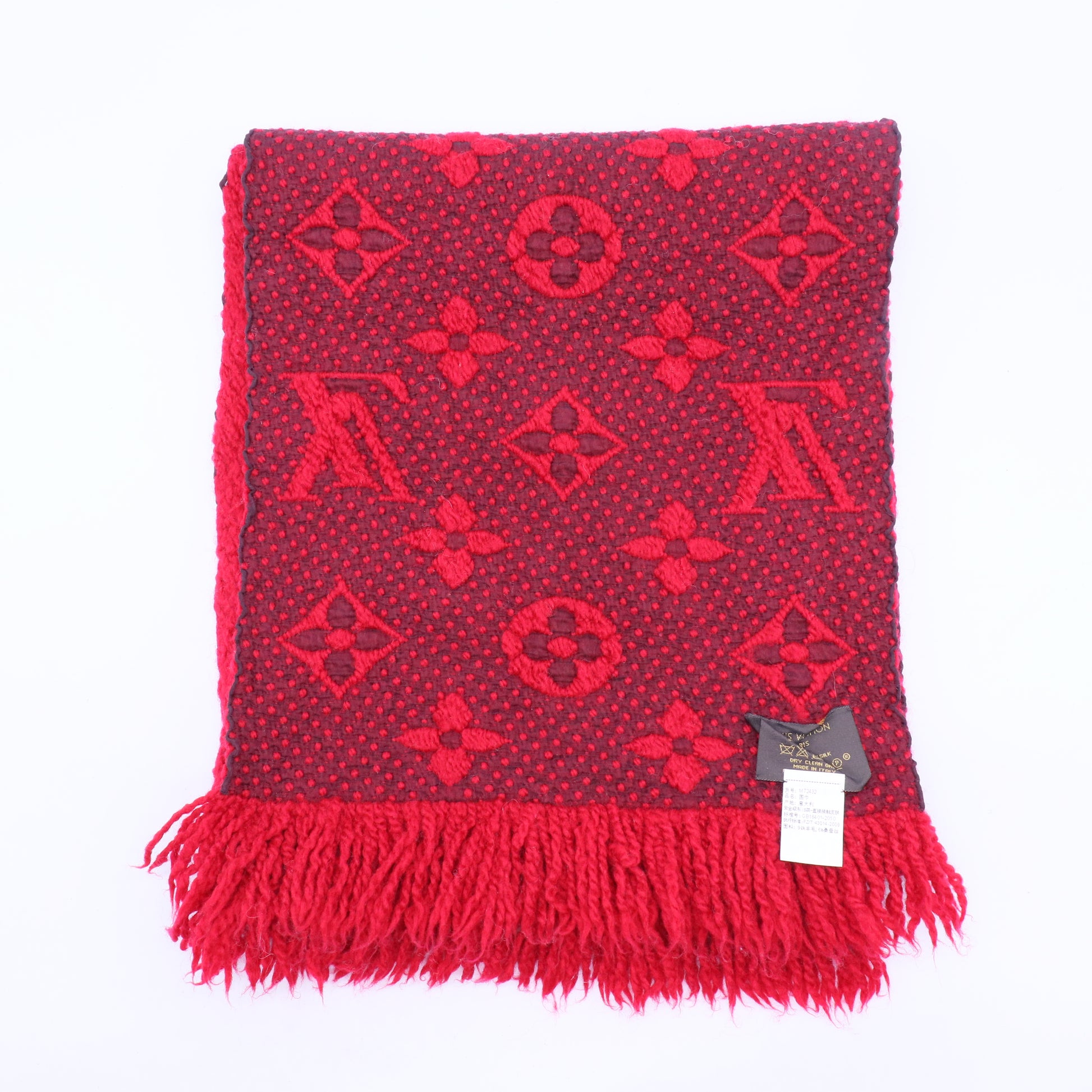 Louis Vuitton Reversible Red Monogram Wool & Silk LDM-1835