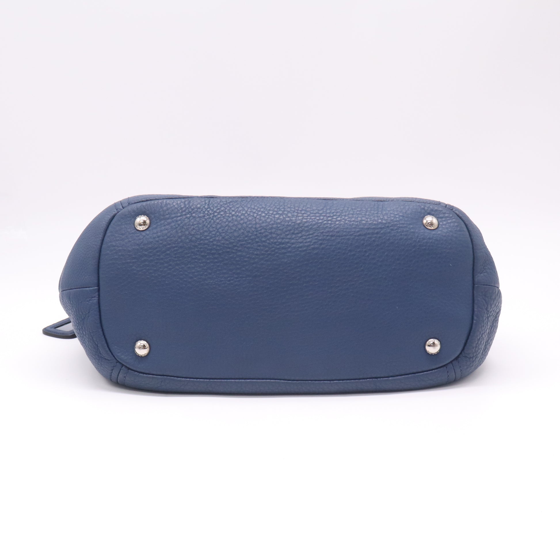Prada Vitello Phenix Leather Hobo Shoulder Bag Blue (Baltico) B23007
