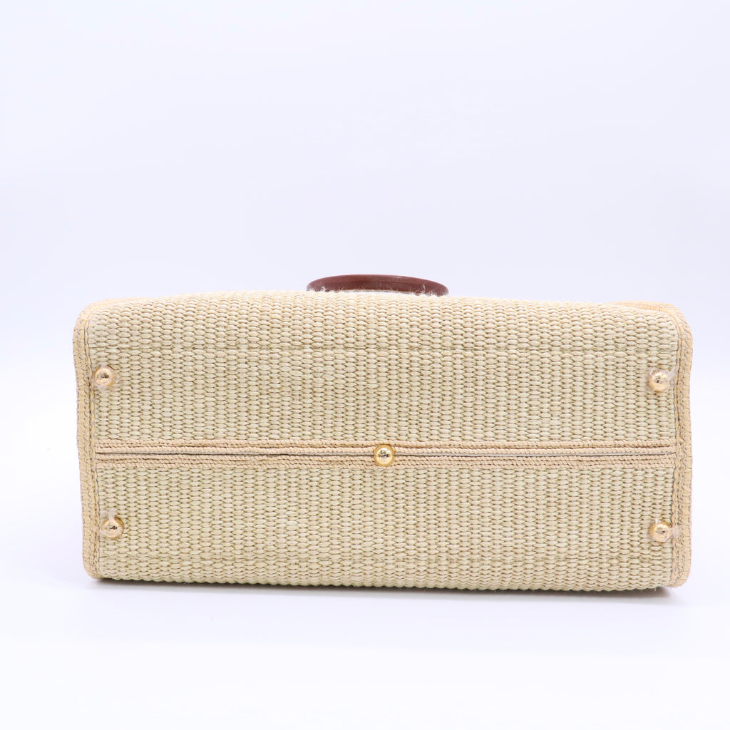 Sunshine Medium Raffia Tote Bag twins