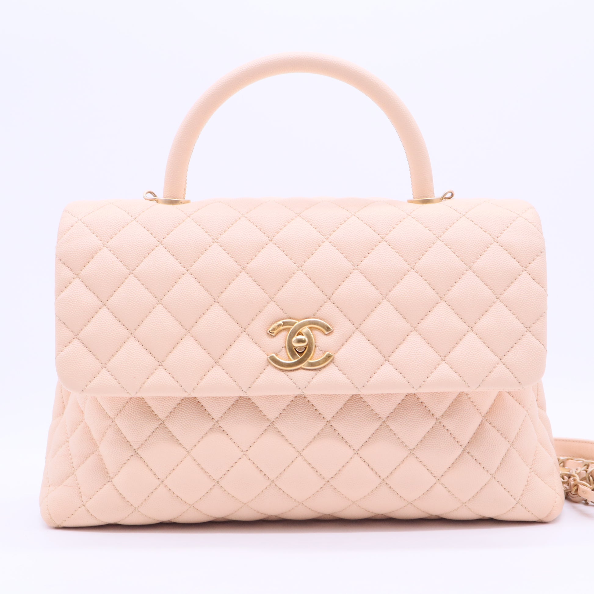 Coco Top Handle Bag Quilted Caviar Medium B20071