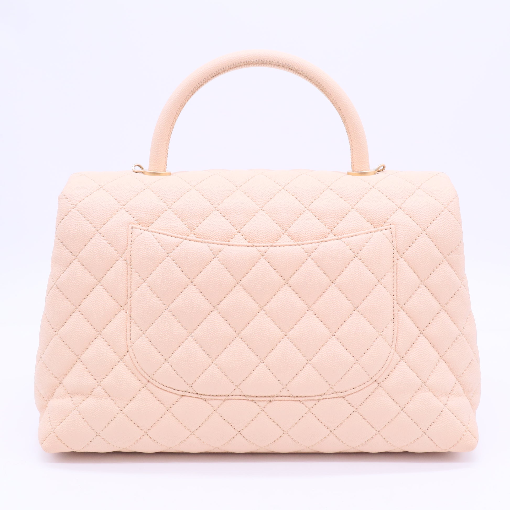 Coco Top Handle Bag Quilted Caviar Medium B20071