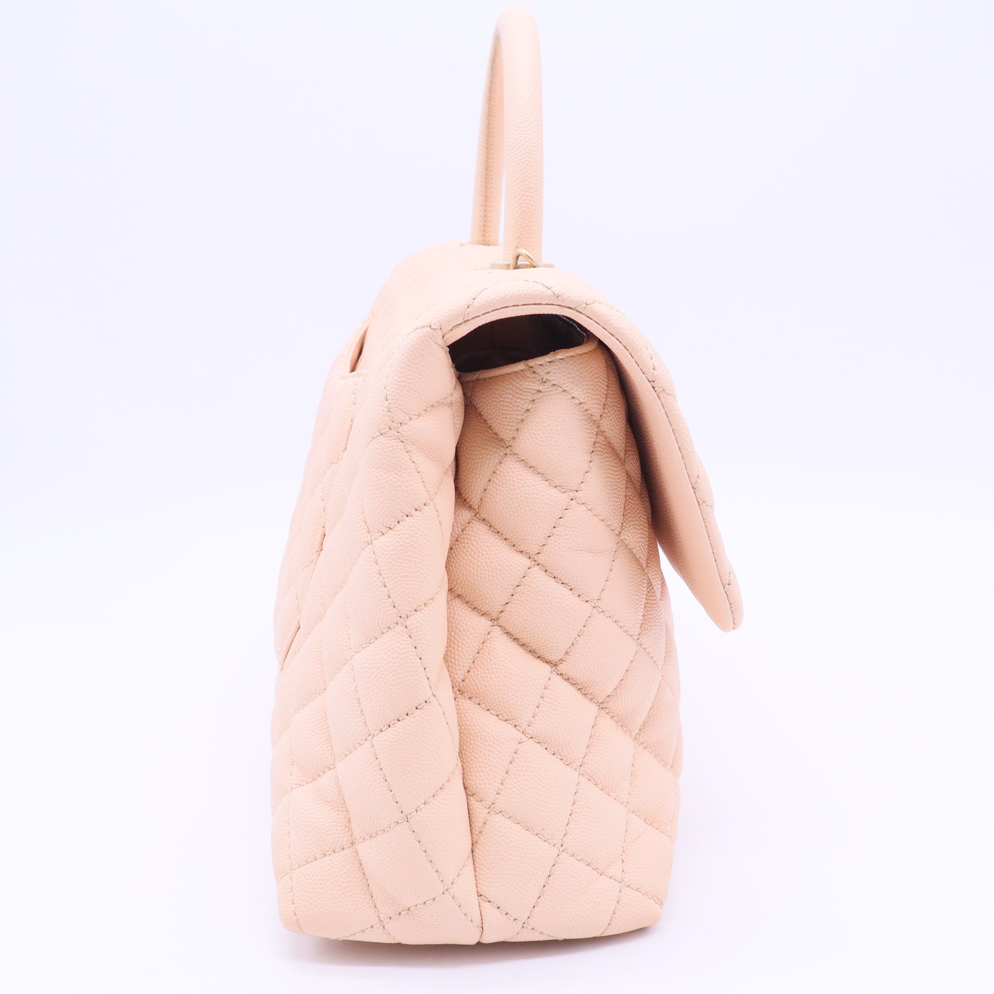 Coco Top Handle Bag Quilted Caviar Medium B20071