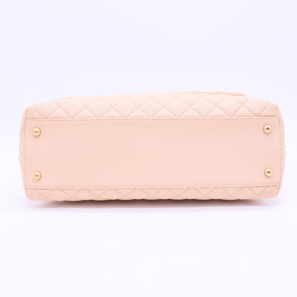 Coco Top Handle Bag Quilted Caviar Medium B20071