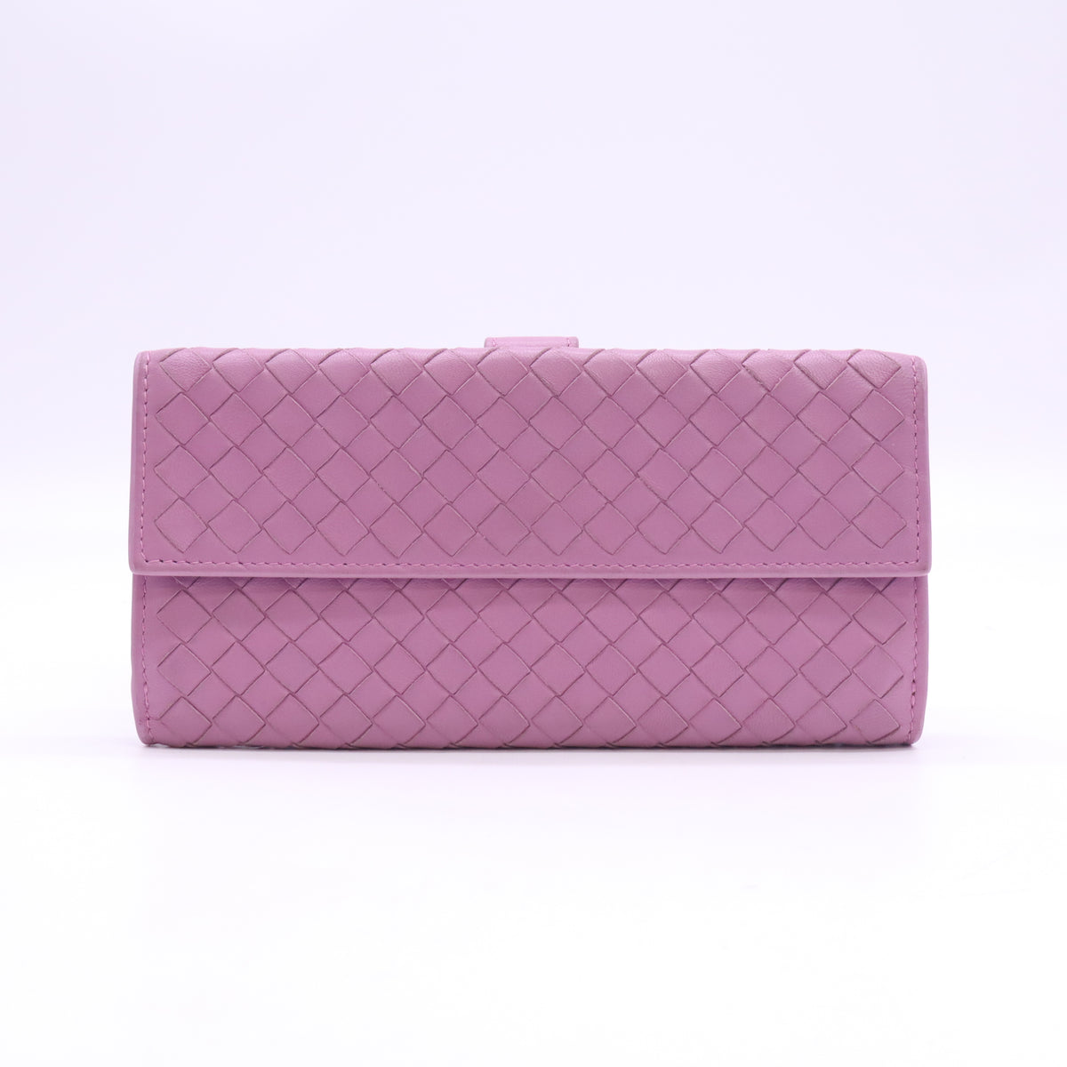 Bottega Veneta Nappa Intrecciato Continental Flap Wallet Lilac W23455