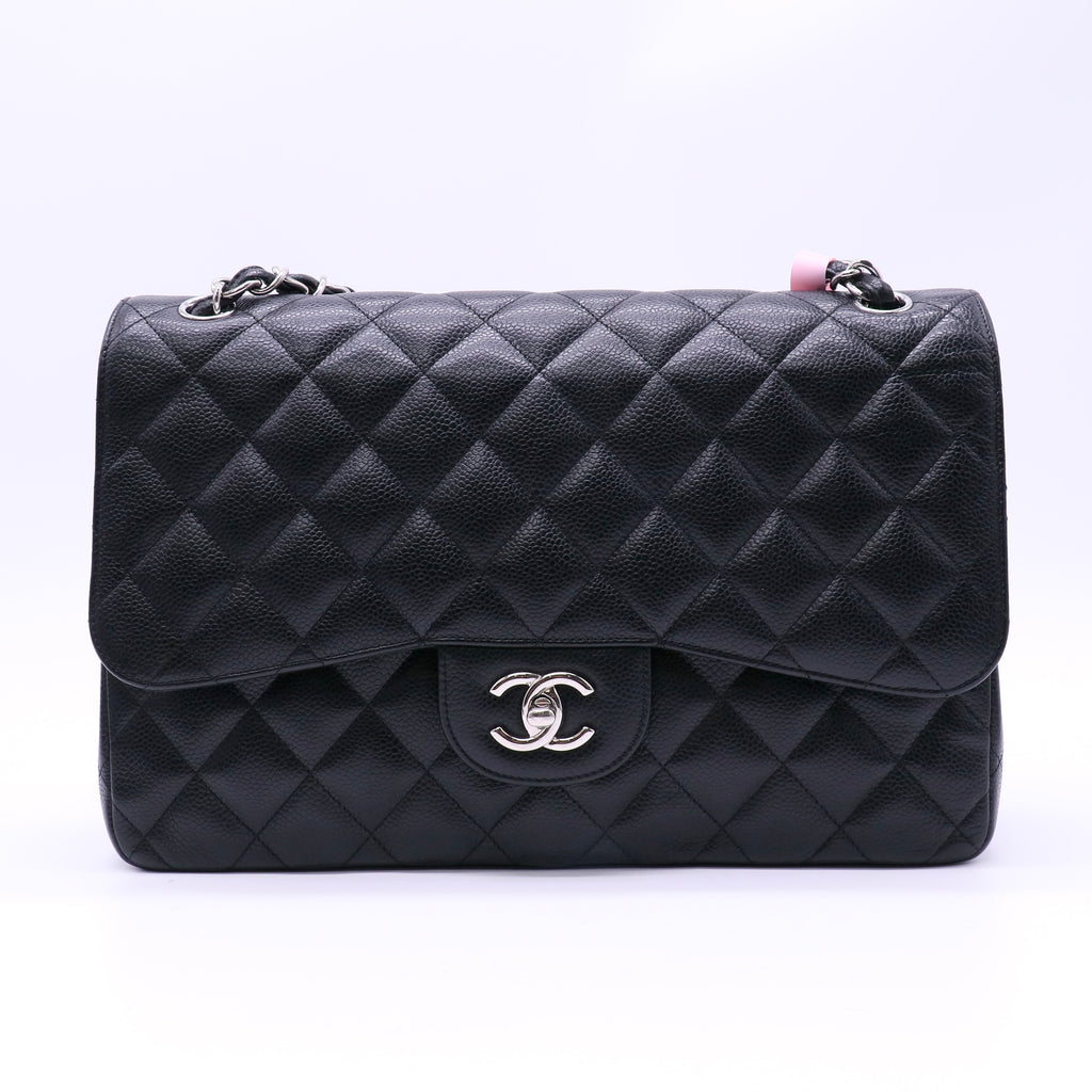 Chanel Caviar Quilted Jumbo Double Flap Black twins LDJ4801