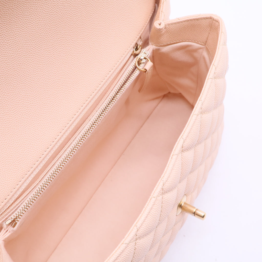 Coco Top Handle Bag Quilted Caviar Medium B20071