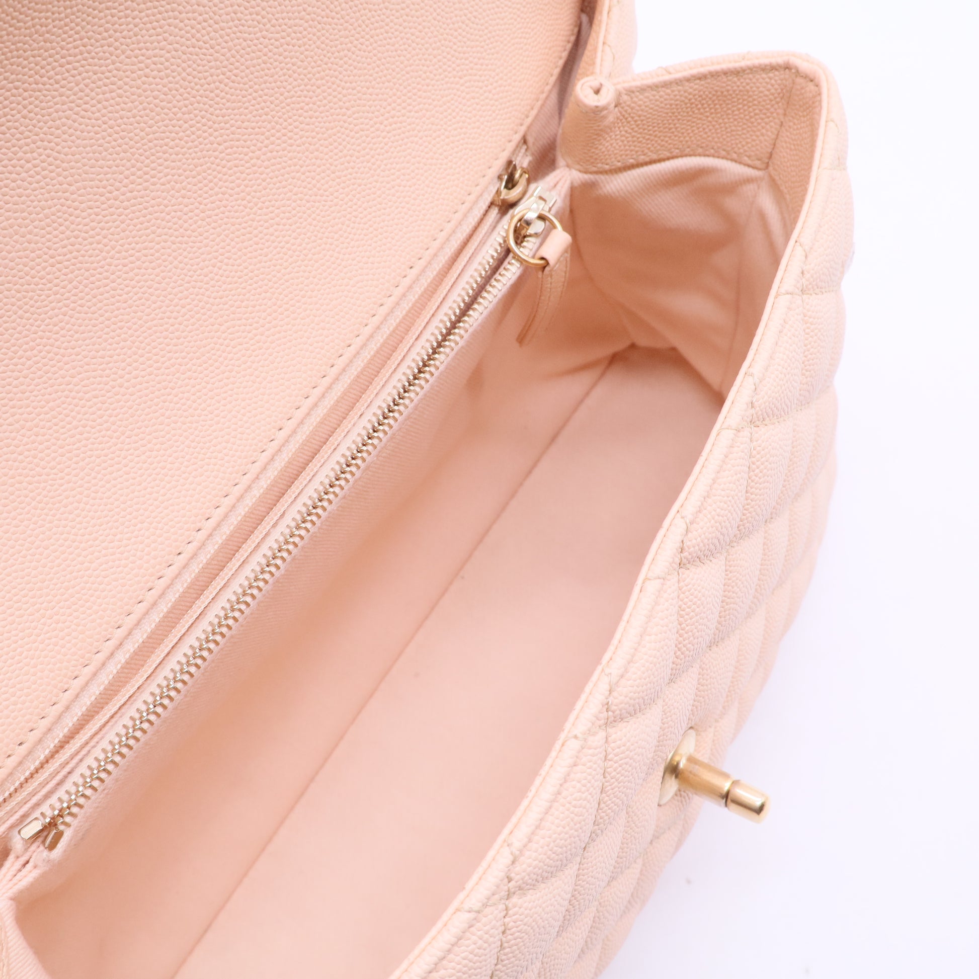Coco Top Handle Bag Quilted Caviar Medium B20071