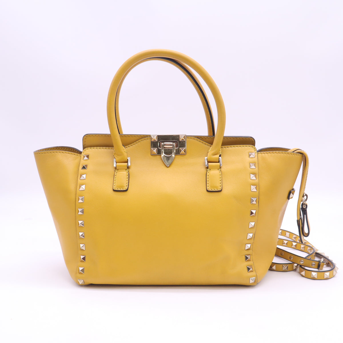 Rockstud Leather Handle Bag B24392